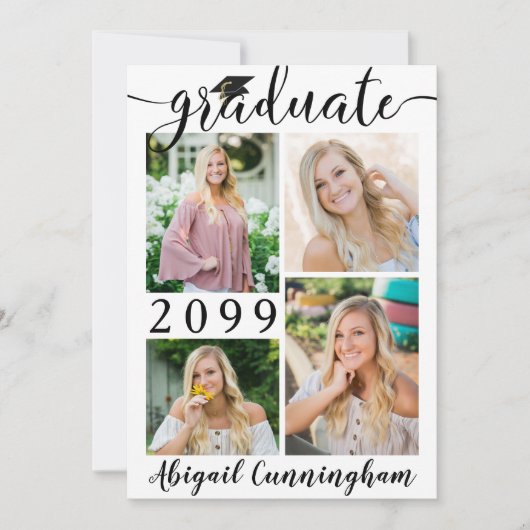 Moderne Manuscript 5 de Collage van de Foto Afstud Aankondiging (Voorkant)