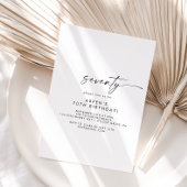 Moderne Manuscript 70th Birthday Partij Uitnodigin Kaart