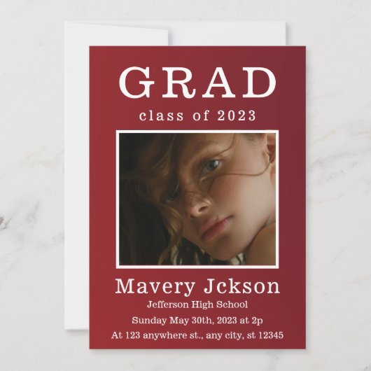 Moderne Manuscript Afstuderen de Uitnodiging van h (Voorkant)