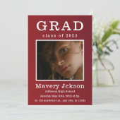 Moderne Manuscript Afstuderen de Uitnodiging van h (Staand voorkant)