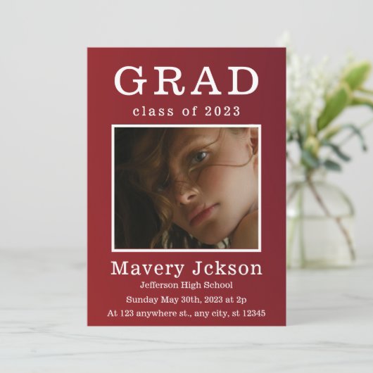 Moderne Manuscript Afstuderen de Uitnodiging van h (Staand voorkant)