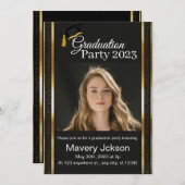 Moderne Manuscript Afstuderen de Uitnodiging van h (Voorkant / Achterkant)