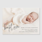 Moderne Manuscript Baptism & Christening Uitnodigi (Voorkant)