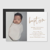 Moderne Manuscript Baptism & Christening Uitnodigi (Voorkant / Achterkant)