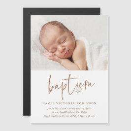 Moderne Manuscript Baptism & Christening Uitnodigi