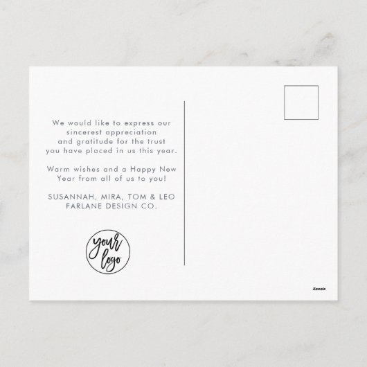 Moderne Manuscript BedrijfsGratitude Collectieve L Feestdagenkaart (Achterkant)
