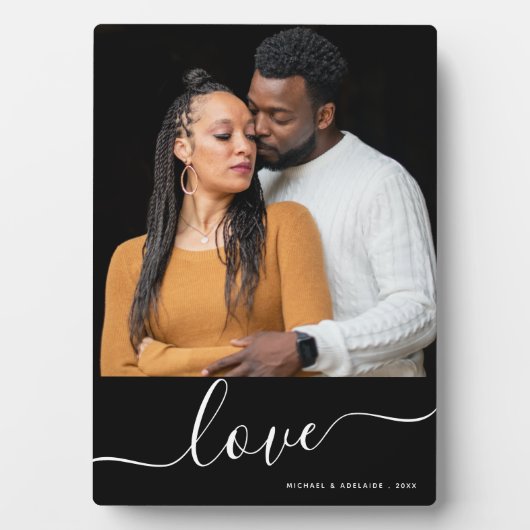 Moderne Manuscript bekleding Personalized Couples  Fotoplaat (voorkant)