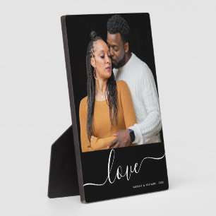 Moderne Manuscript bekleding Personalized Couples Fotoplaat