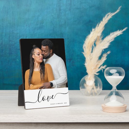 Moderne Manuscript bekleding Personalized Couples Fotoplaat (Zijkant)