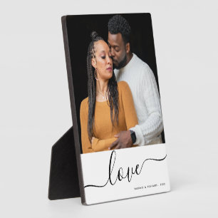 Moderne Manuscript bekleding Personalized Couples Fotoplaat