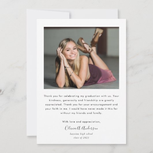 Moderne Manuscript bekleding Twee Afstuderen van d Bedankkaart (Achterkant)