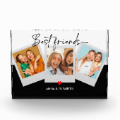 Moderne Manuscript Beste Vrienden Gepersonaliseerd Fotoblokken (Voorkant)