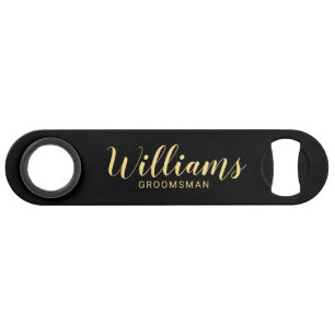 Moderne Manuscript Black & Gold-gepersonaliseerde  Speed Flessenopener