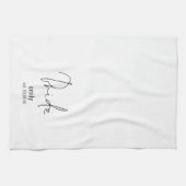 Moderne Manuscript Bride Name Date Keepomwille Theedoek (Horizontaal)