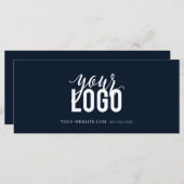 Moderne Manuscript Business Gift Certificate Navy (Voorkant / Achterkant)