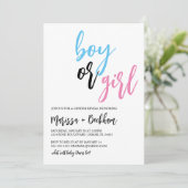 Moderne Manuscript Gender openbaart Uitnodiging (Staand voorkant)