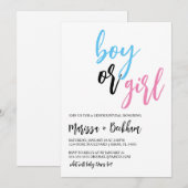 Moderne Manuscript Gender openbaart Uitnodiging (Voorkant / Achterkant)