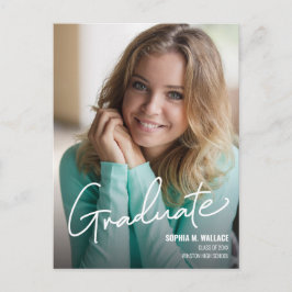 Moderne Manuscript Gepersonaliseerd Afstuderen Fot Aankondigingskaart