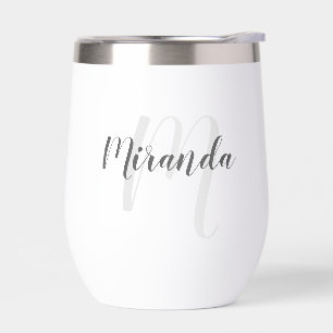 Moderne Manuscript Gepersonaliseerd Monogram en Na