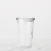 Moderne Manuscript Gepersonaliseerd Monogram en Na Acryl Drinkbeker (Rechts)