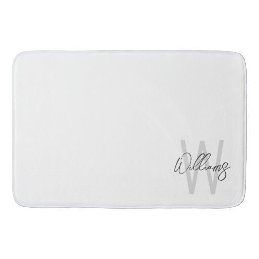 Moderne Manuscript Gepersonaliseerd Monogram en Na Badmat (Voorkant)