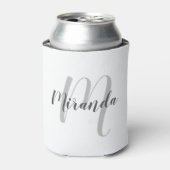 Moderne Manuscript Gepersonaliseerd Monogram en Na Blikjeskoeler (Blikje Voorkant)
