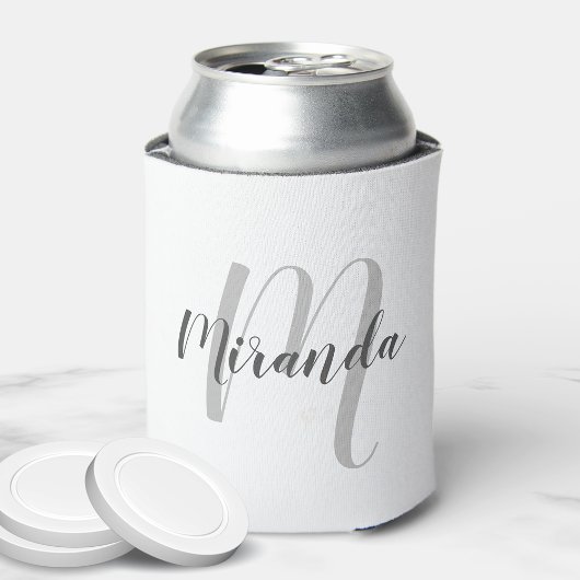 Moderne Manuscript Gepersonaliseerd Monogram en Na Blikjeskoeler