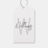 Moderne Manuscript Gepersonaliseerd Monogram en Na Cadeaulabel (Voorkant)