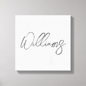 Moderne Manuscript Gepersonaliseerd Monogram en Na Canvas Afdruk (Voorkant)