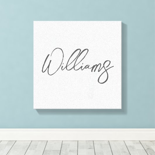 Moderne Manuscript Gepersonaliseerd Monogram en Na Canvas Afdruk (Insitu (Houten vloer))