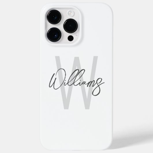 Moderne Manuscript Gepersonaliseerd Monogram en Na Case-Mate iPhone Case (Achterkant)