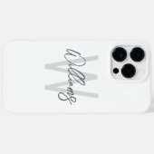 Moderne Manuscript Gepersonaliseerd Monogram en Na Case-Mate iPhone Case (Achterkant (horizontaal))