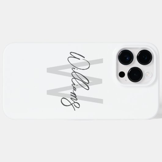 Moderne Manuscript Gepersonaliseerd Monogram en Na Case-Mate iPhone Case (Achterkant (horizontaal))