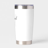 Moderne Manuscript Gepersonaliseerd Monogram en Na Geïsoleerde Drinkbeker (Achterkant)