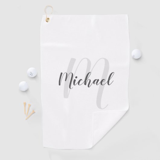 Moderne Manuscript Gepersonaliseerd Monogram en Na Golfhanddoek (Insitu)
