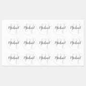 Moderne Manuscript Gepersonaliseerd Monogram en Na Labels (Vel)