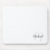 Moderne Manuscript Gepersonaliseerd Monogram en Na Muismat (Voorkant)