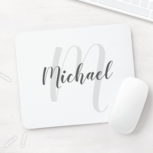 Moderne Manuscript Gepersonaliseerd Monogram en Na Muismat