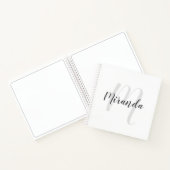 Moderne Manuscript Gepersonaliseerd Monogram en Na Notitieboek (Binnen)
