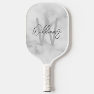 Moderne Manuscript Gepersonaliseerd Monogram en Na Pickleball Paddle