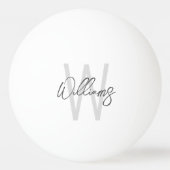 Moderne Manuscript Gepersonaliseerd Monogram en Na Pingpongbal (Achterkant)