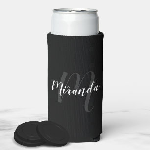 Moderne Manuscript Gepersonaliseerd Monogram en Na Seltzer Blikjeskoeler