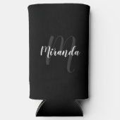 Moderne Manuscript Gepersonaliseerd Monogram en Na Seltzer Blikjeskoeler (Voorkant)