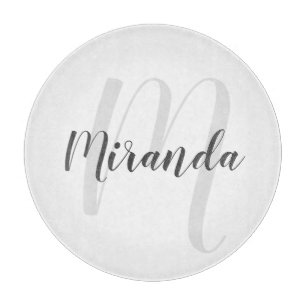 Moderne Manuscript Gepersonaliseerd Monogram en Na Snijplank