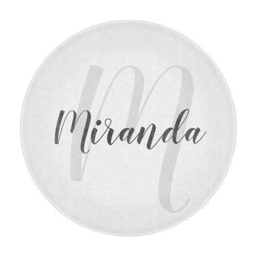 Moderne Manuscript Gepersonaliseerd Monogram en Na Snijplank (Voorkant)