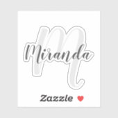 Moderne Manuscript Gepersonaliseerd Monogram en Na Sticker (Vel)