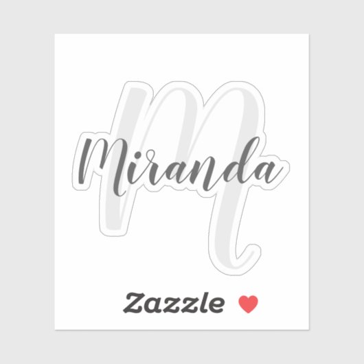 Moderne Manuscript Gepersonaliseerd Monogram en Na Sticker (Vel)