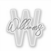 Moderne Manuscript Gepersonaliseerd Monogram en Na Sticker (Voorkant)