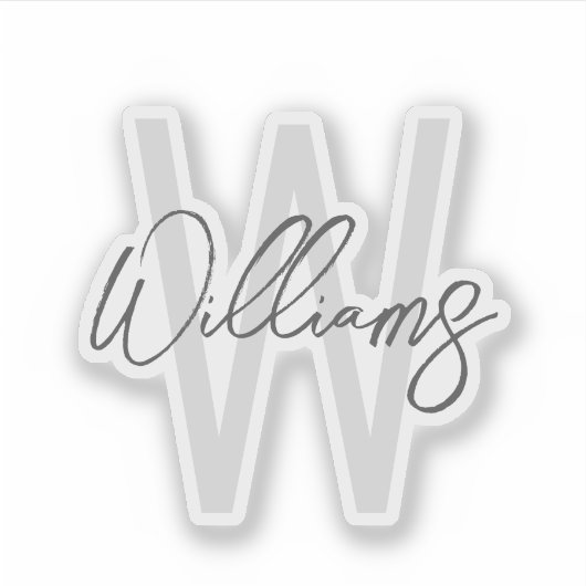 Moderne Manuscript Gepersonaliseerd Monogram en Na Sticker (Voorkant)