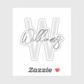 Moderne Manuscript Gepersonaliseerd Monogram en Na Sticker (Vel)